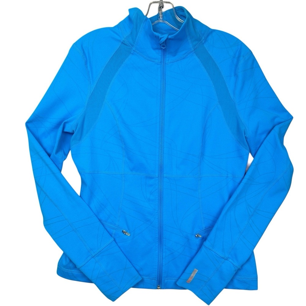Zella Active Jacket Women's Medium Blue Full Zip Mesh Ventilated Pockets Walking
